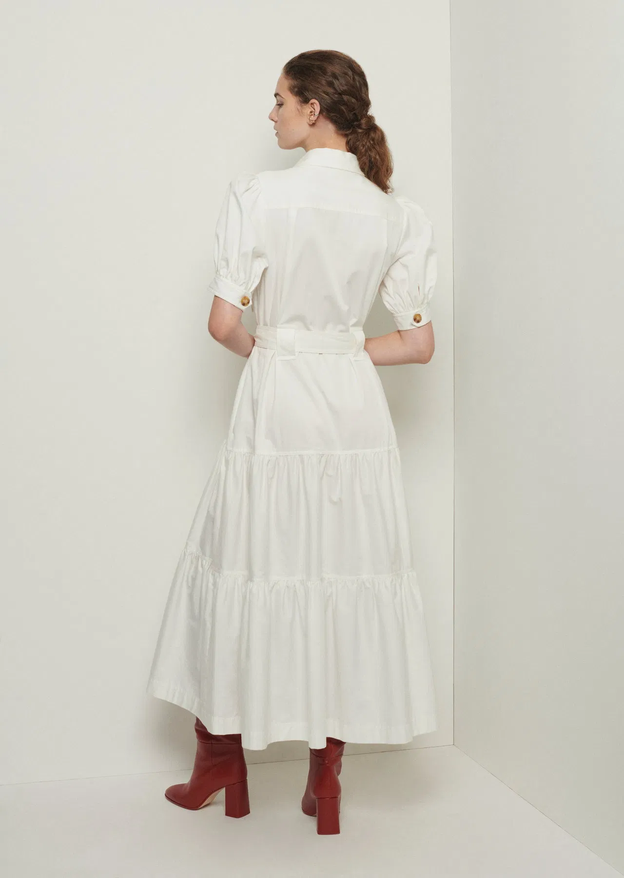Vestido de mujer elegante de verano con mini mangas cortas abullonadas, venta al por mayor de moda, nueva llegada de fábrica de ropa OEM en China