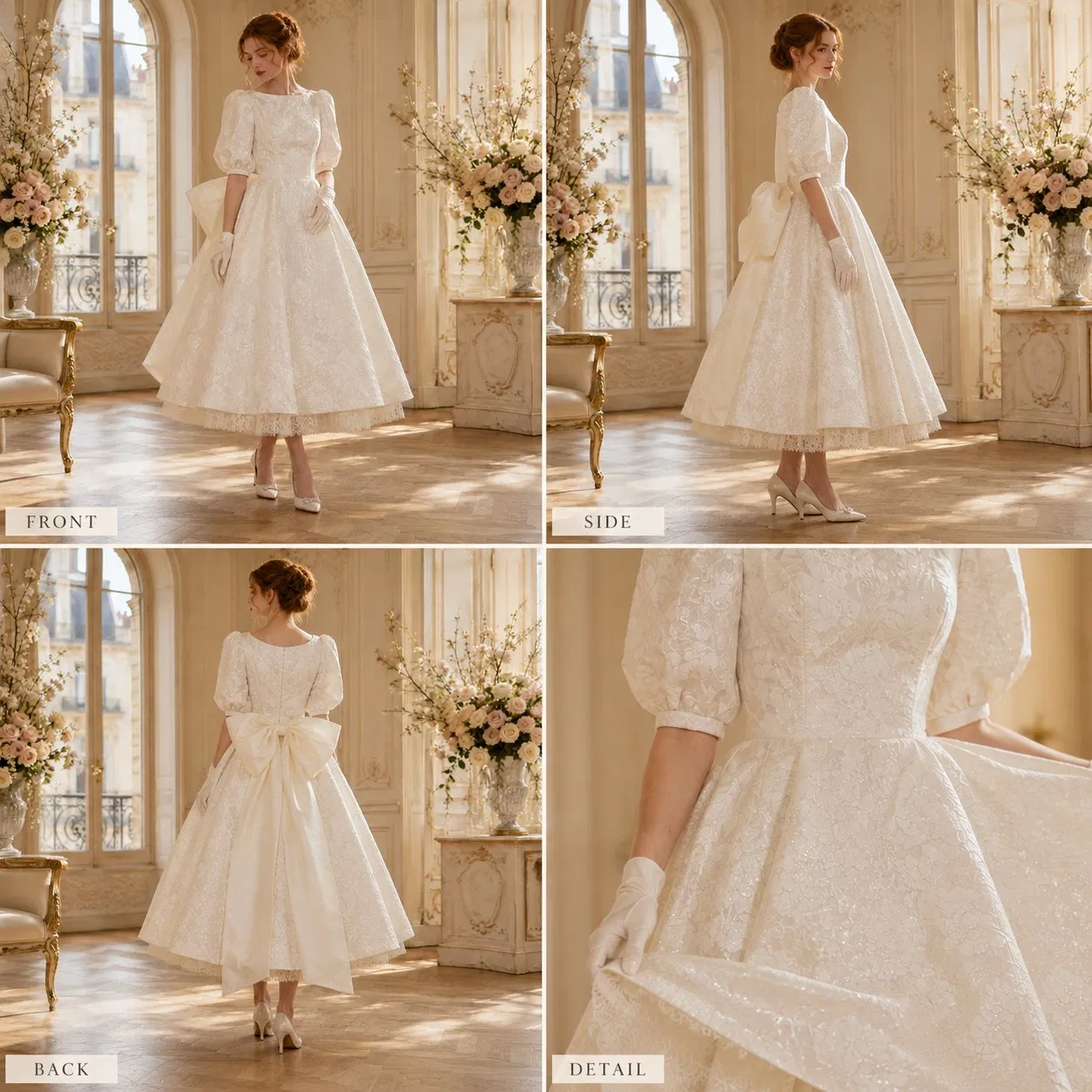 Vestido de novia personalizado directamente del fabricante para mujeres con espalda de encaje para pedidos de boutique nupcial