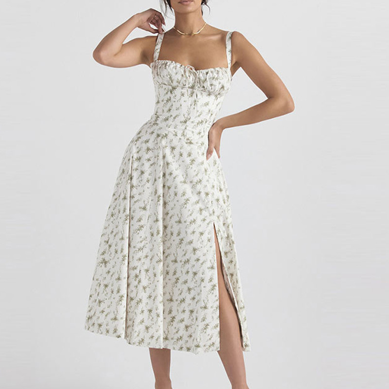 Vestido de tirantes sexy de color sólido hecho a medida para mujeres por el fabricante