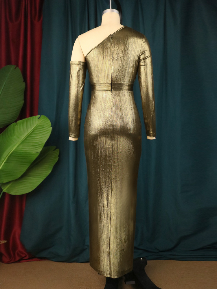Vestidos de fiesta de lujo ligero estilo celebridad con un solo hombro para mujeres
