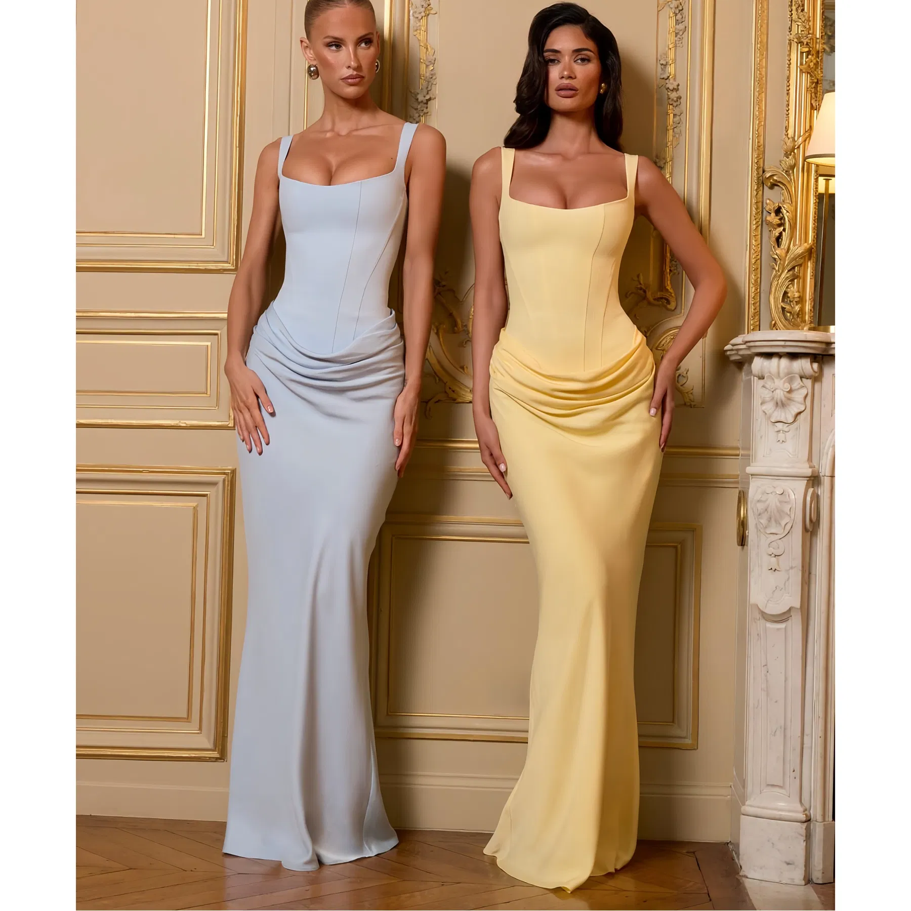 Vestido de lujo ligero de alta calidad para mujer, sin tirantes, con diseño de espina de pescado, plisado y ajuste ceñido