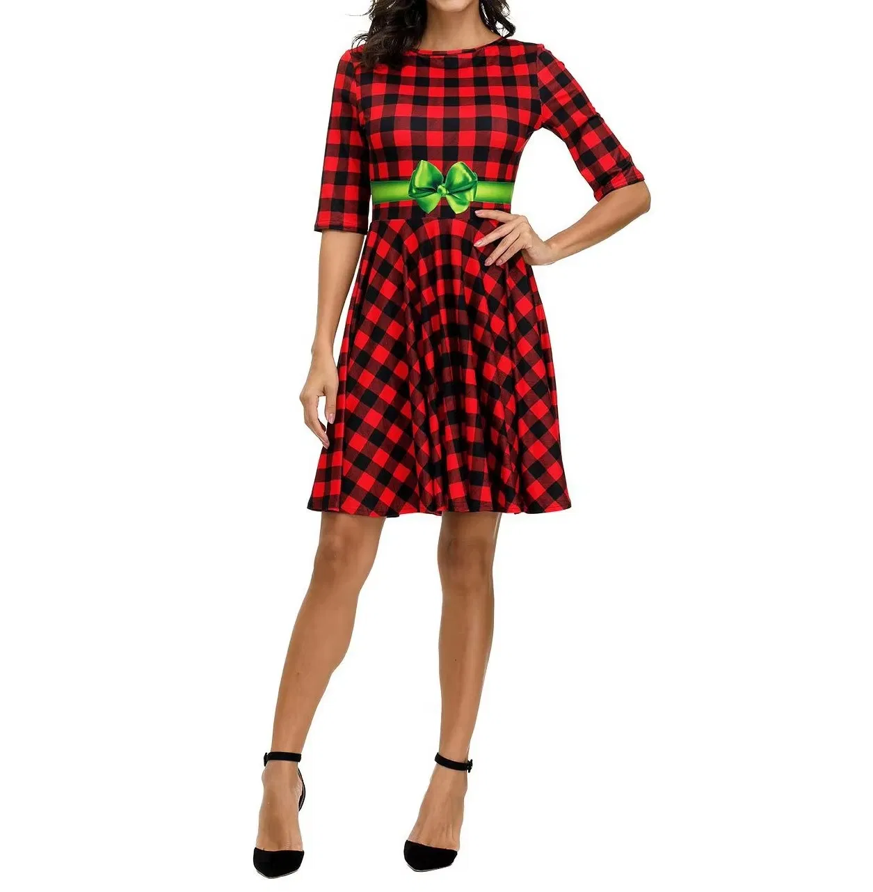 Detalles de costura vestido de navidad