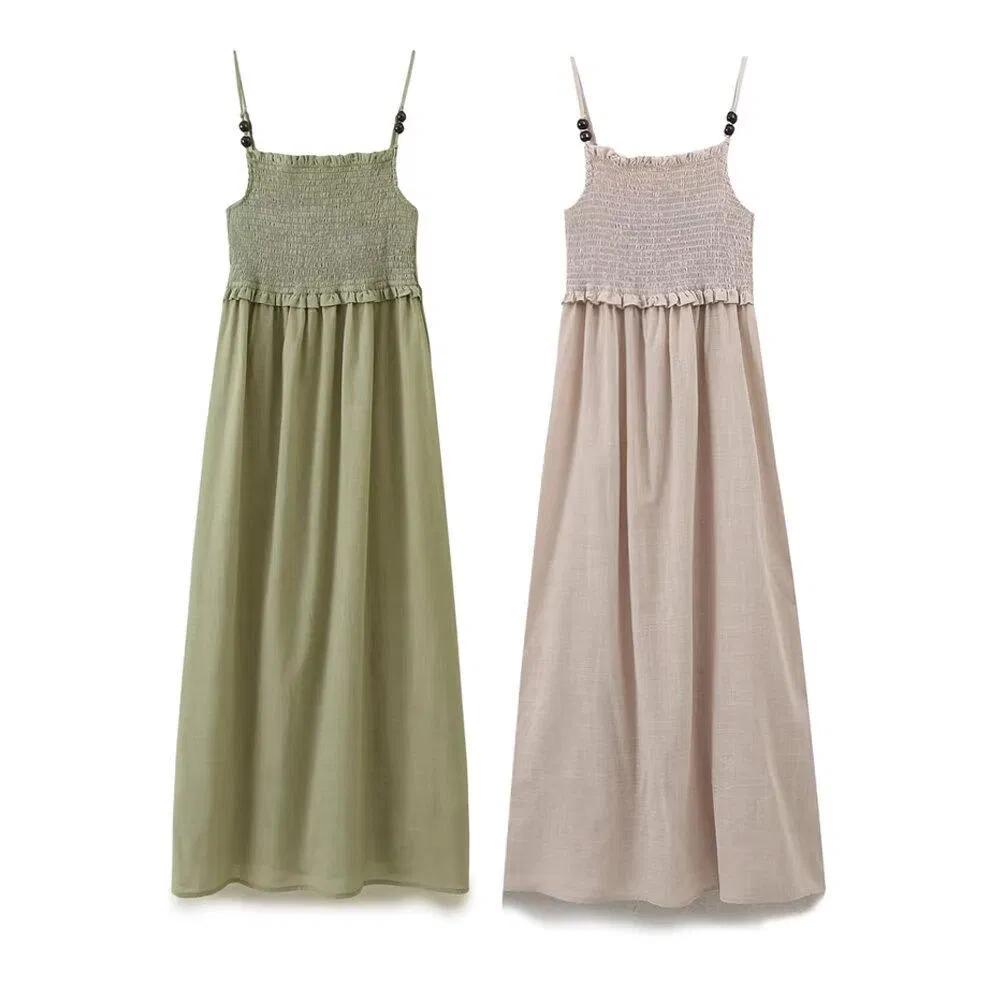 Vestido MIDI de moda para mujer, retro, de cintura alta