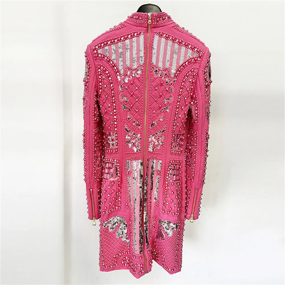 Vestido largo de fiesta elegante para mujeres con lentejuelas y diamantes