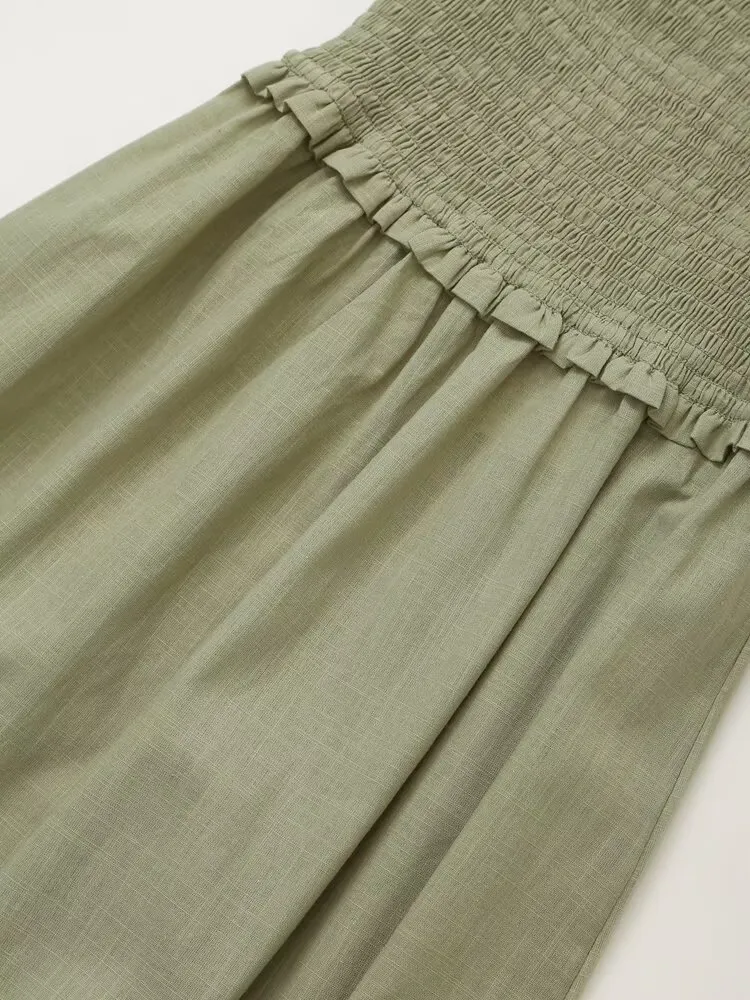 Vestido MIDI de moda para mujer, retro, de cintura alta