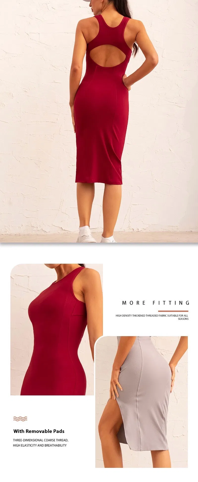 Modelo vistiendo vestido de tenis negro