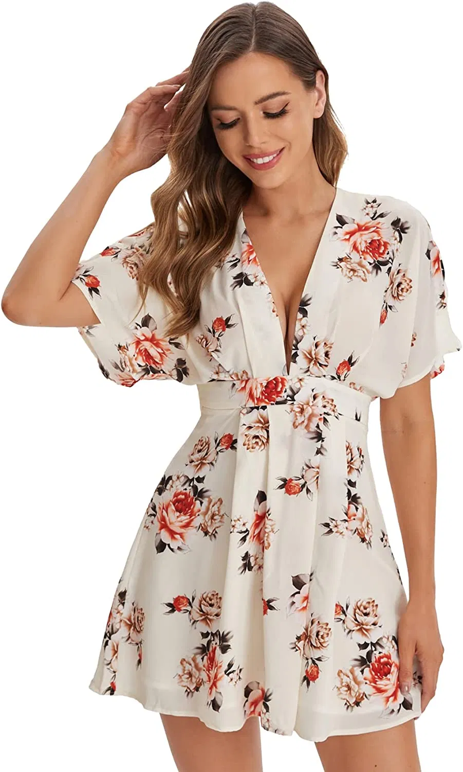Vestido de playa floral sexy para mujeres de primavera y verano, ropa disponible para diseño de ropa personalizada, impresión de logotipo de marca, precio al por mayor