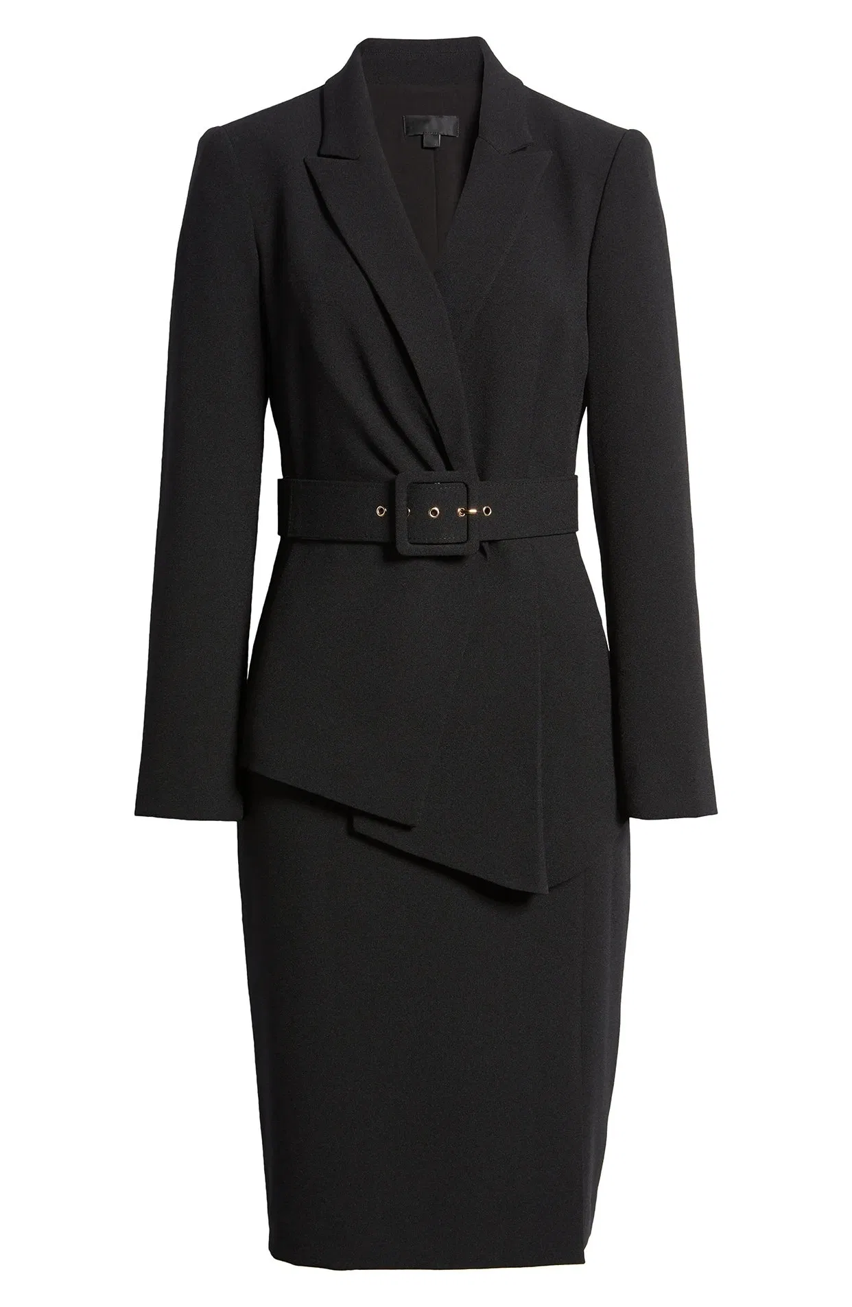 Conjunto de traje de blazer y falda recta de dos piezas con cinturón - Ropa de oficina para mujeres (talla grande)