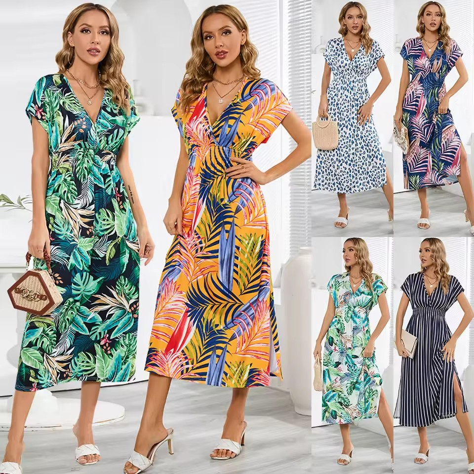 Ropa de trabajo personalizada para mujeres, vestidos bohemios retro, al por mayor para el verano