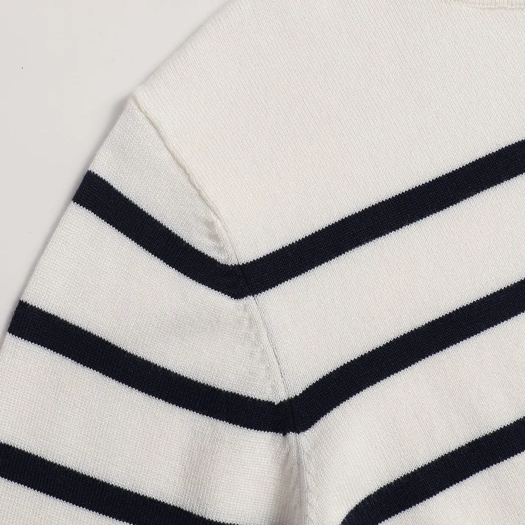 Vestido de punto largo a rayas elegante para el vestuario de oficina de mujeres