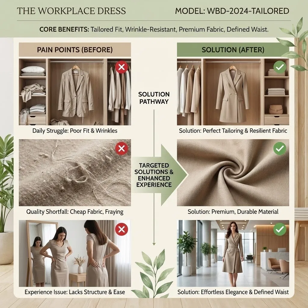 Vestido Midi Camisero con Cinturón para Mujeres