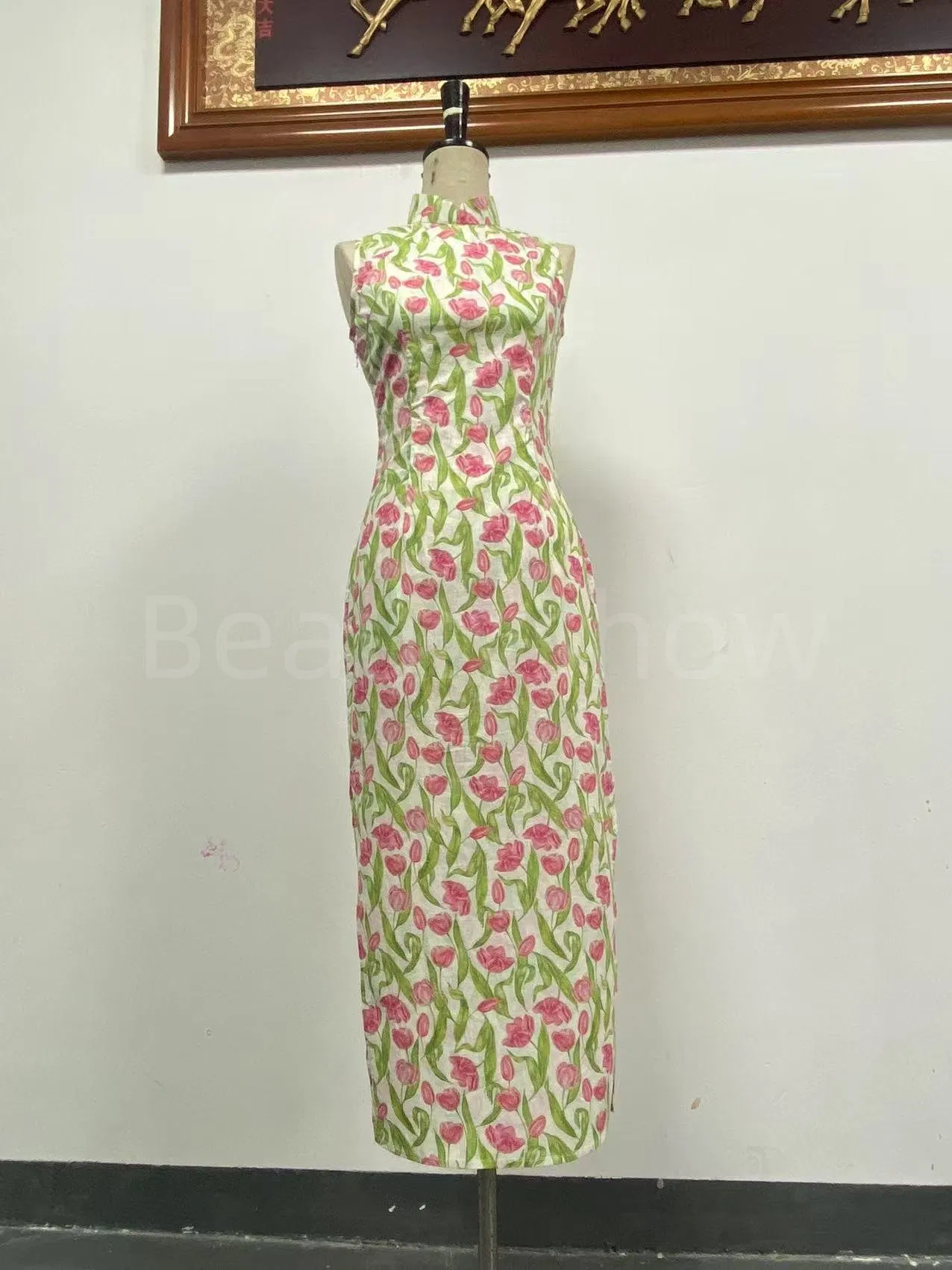 Vestido de fiesta sexy de verano para mujer, nuevo vestido de cheongsam de satén de estilo chino vintage, color rojo