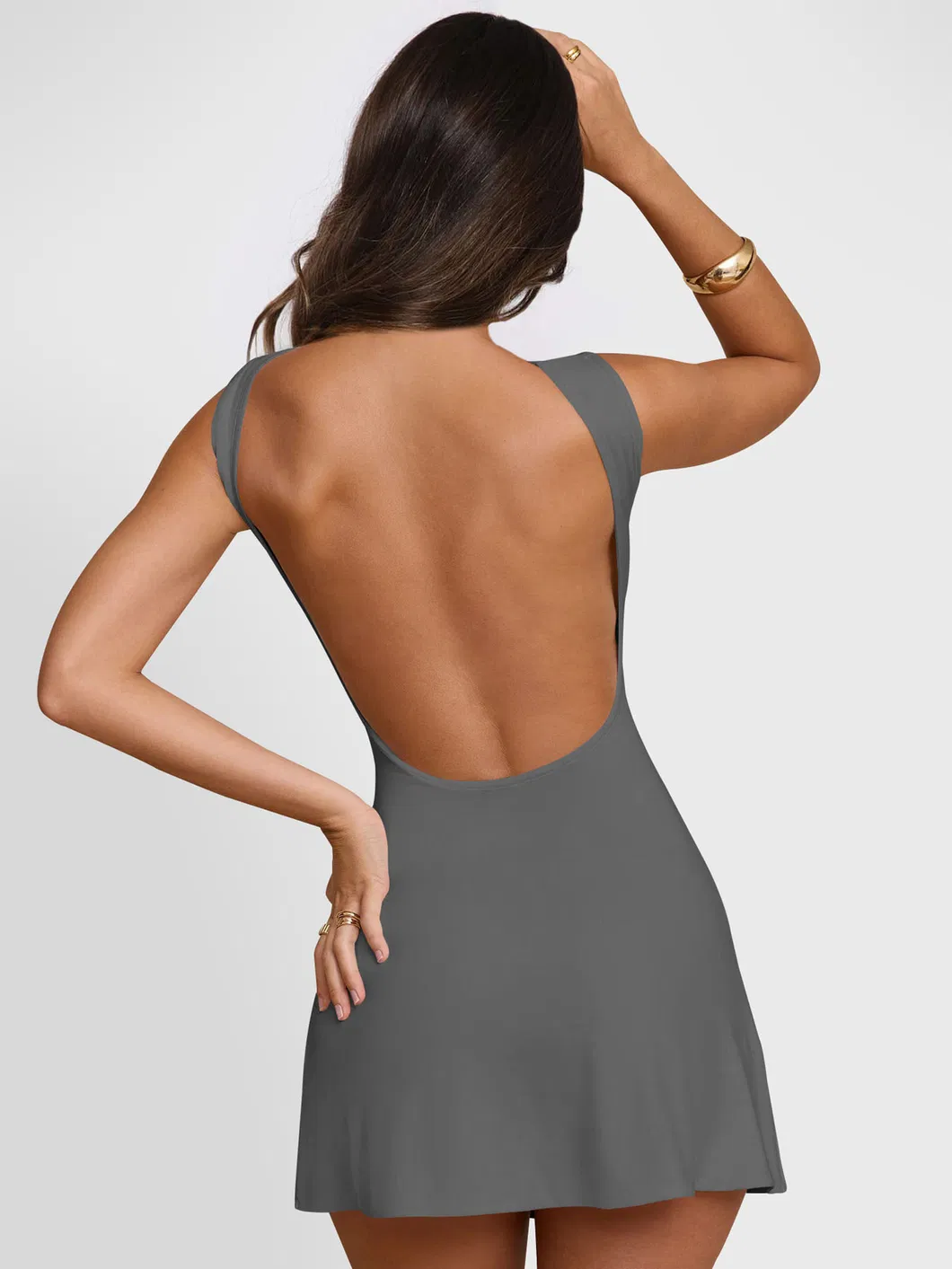 Vestido mini sin espalda sexy para mujer, falda ceñida de fiesta para chicas atrevidas, cintura alta