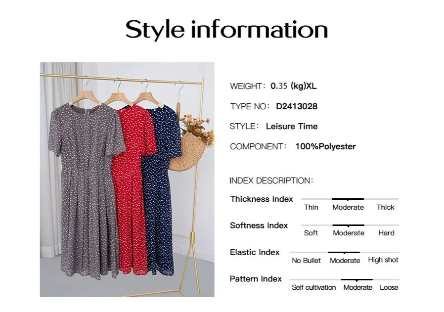Vestido de verano A-line vintage para mujeres con lunares retro