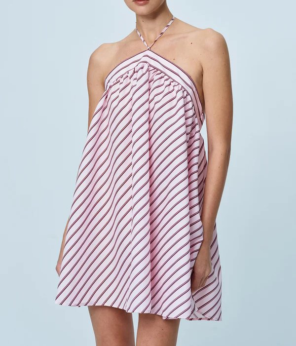 Vestido de rayas de lujo casual sexy sin mangas con tirantes y espalda descubierta para mujeres