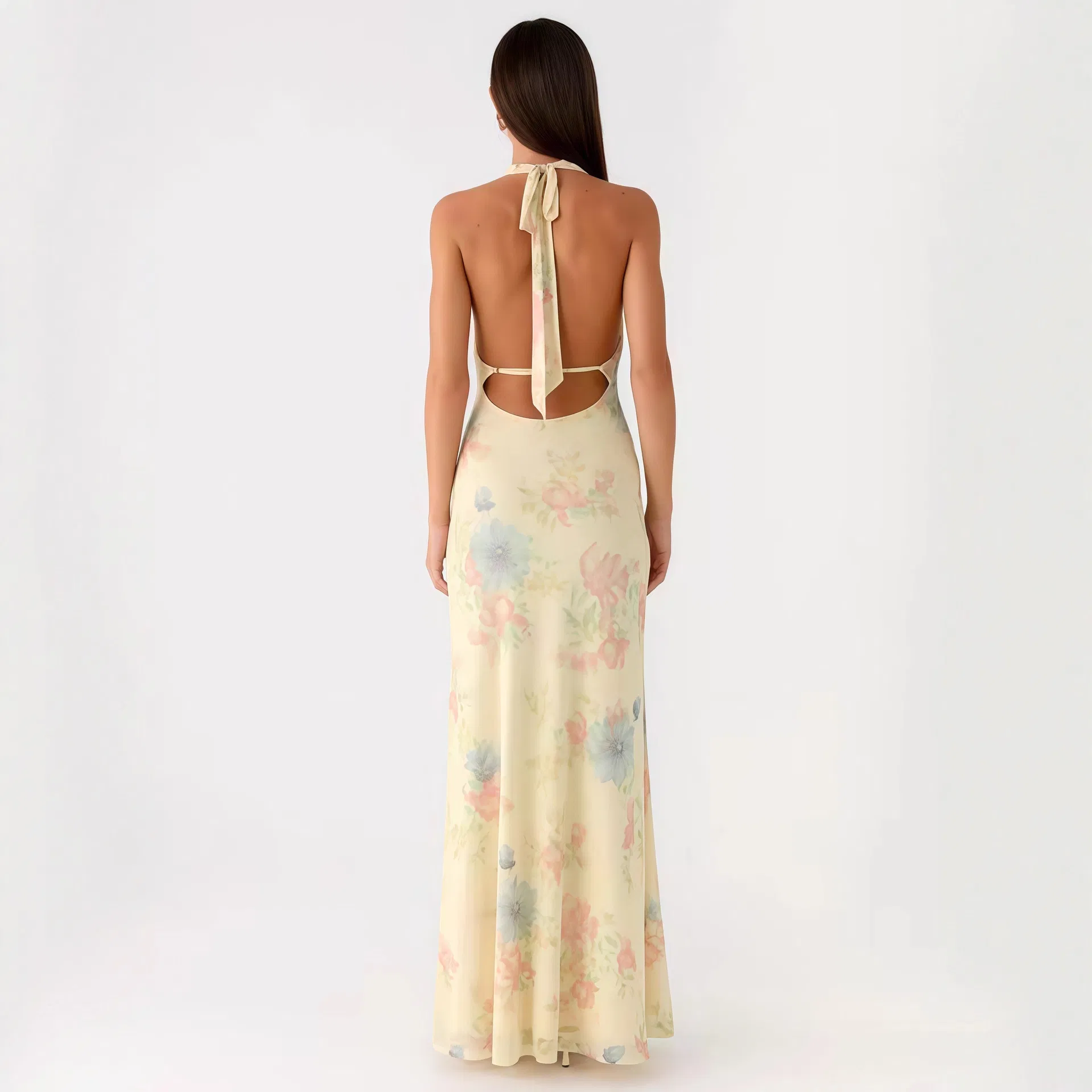 Vestido largo sin mangas de estampado floral para mujeres, invitada de boda, vestido de vacaciones