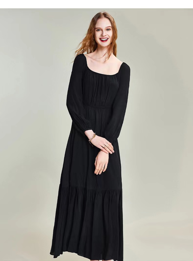 Venta al por mayor de fábrica Vestidos de seda de alta calidad para mujeres Ropa vintage Vestido largo de verano para fiesta y noche