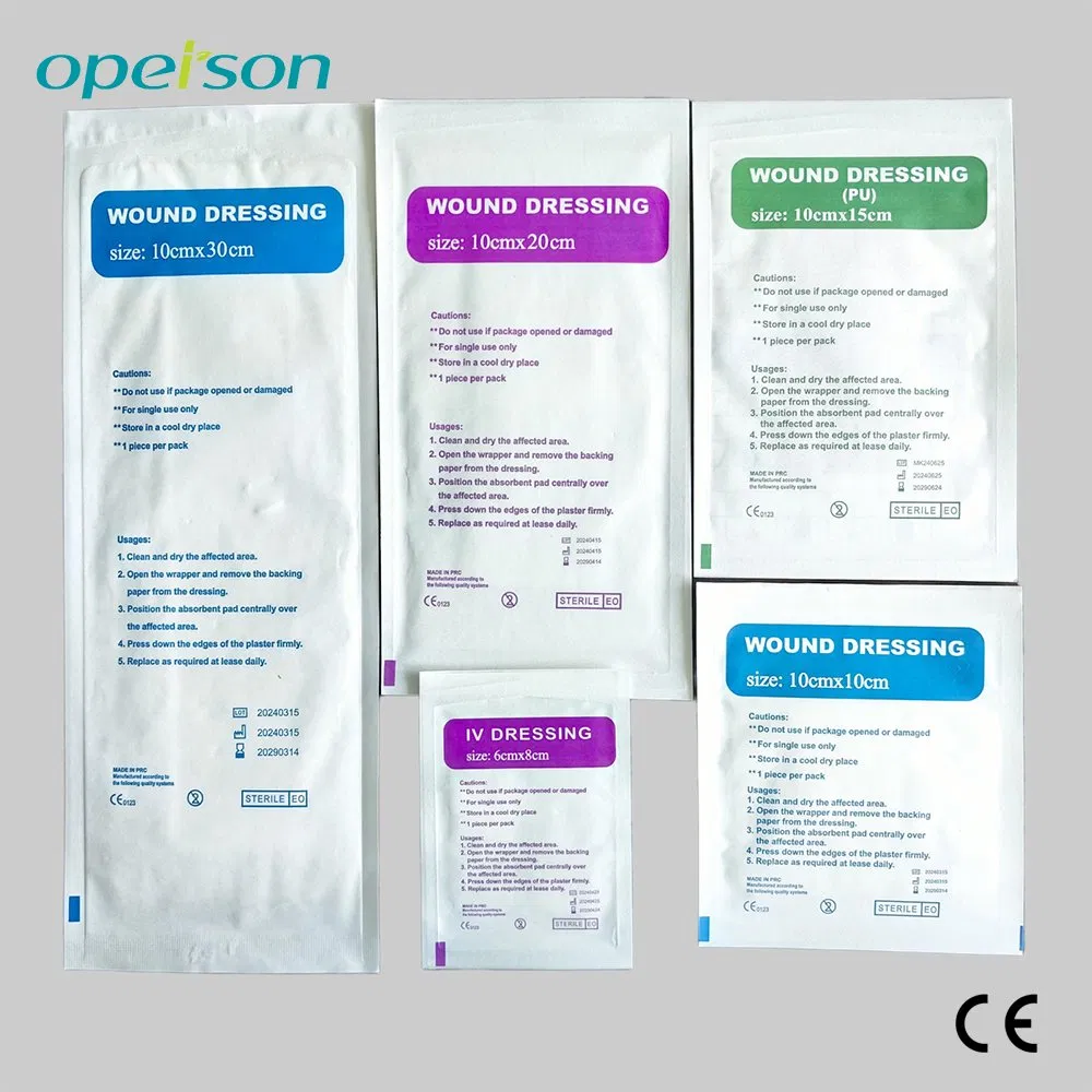 لصقة طبية جراحية معقمة قابلة للاستخدام مرة واحدة مصنوعة من القماش غير المنسوج لعلاج الجروح المزمنة الصعبة الشفاء مع شهادة CE