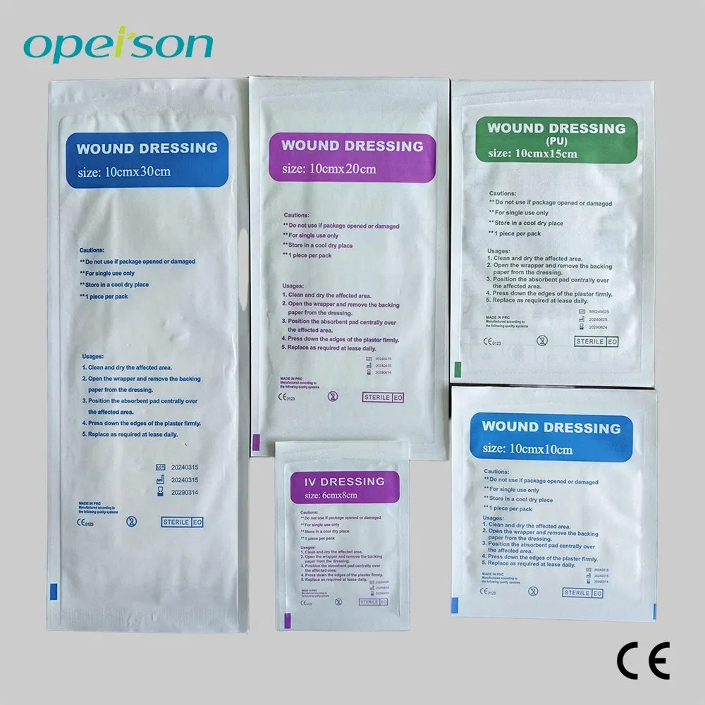 لصقة طبية جراحية معقمة قابلة للاستخدام مرة واحدة مصنوعة من القماش غير المنسوج لعلاج الجروح المزمنة الصعبة الشفاء مع شهادة CE