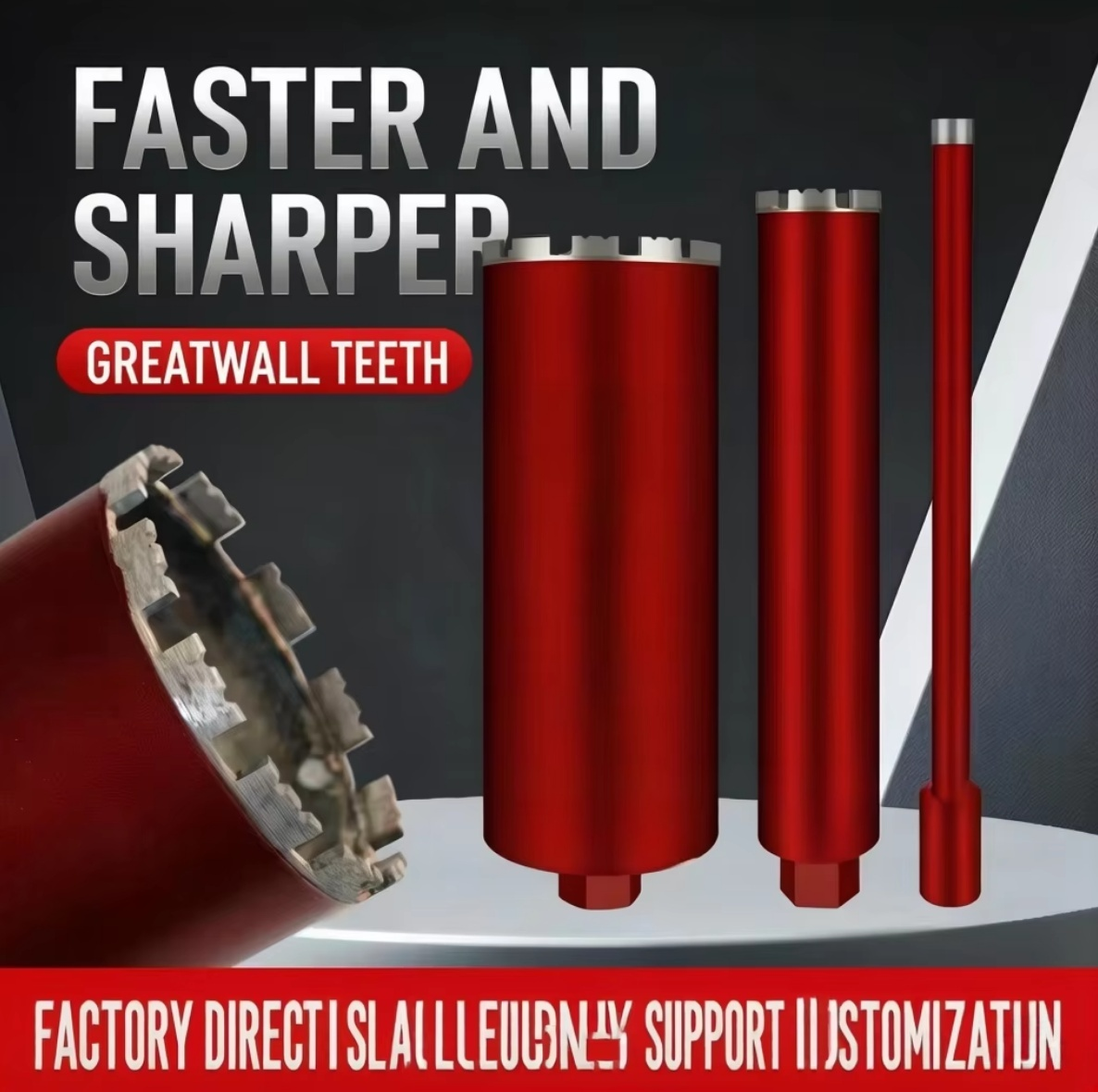Factory Wholesale 3.3"-3.84" High Speed Long Life Sharp Durable Diamond Core Drill Bit Concrete Masonry Drilling 3-Year Warranty