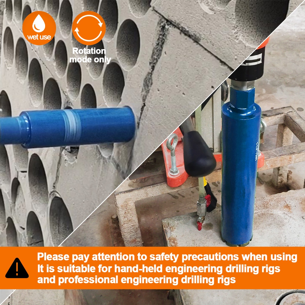 25-127mm 1-1/4"-7 Wet Arix Segment Diamond Core Drill Bit Laser Welded Diamond Drill Core Bit For Reinforced Concrete Brick Wall