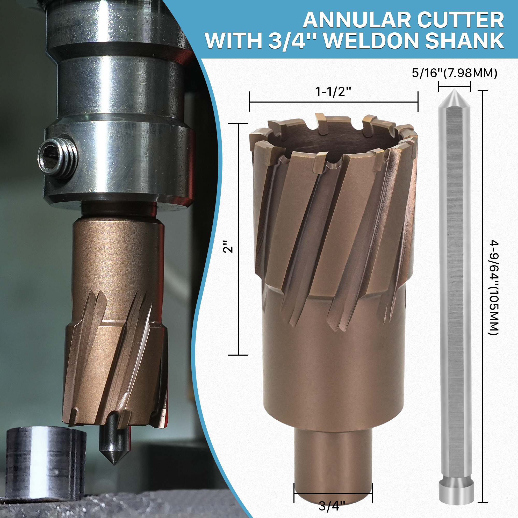TIDEWAY Tungsten Carbide Coating Universal Shank Multi Metal Boring Drill Bits For Hole Saw Drilling