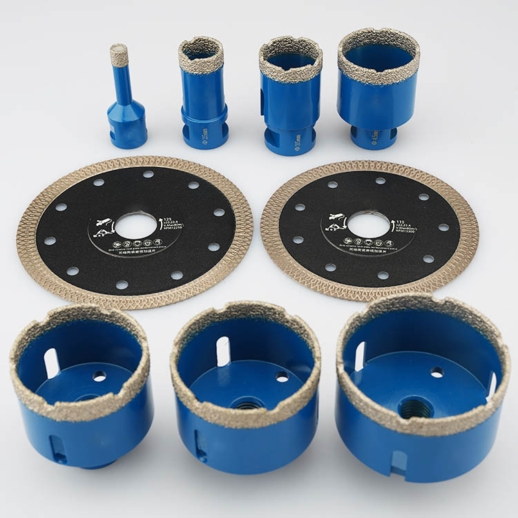 9pcs M14 Vacuum Brazed Diamond Core Drill Bits Set Porcelain Tile Diamond Hole Saw Kit For Ceramic Granite Marble Drilling