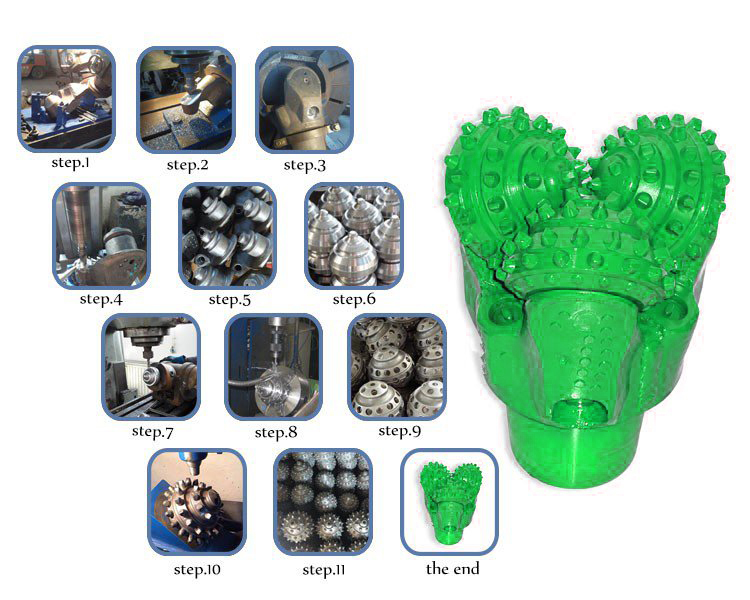 Factory Price 6/8/9/12/15 Inch Forging Stainless Steel Tricone Bit IADC For Oil Production Drilling Work 1 Piece XL DRILL