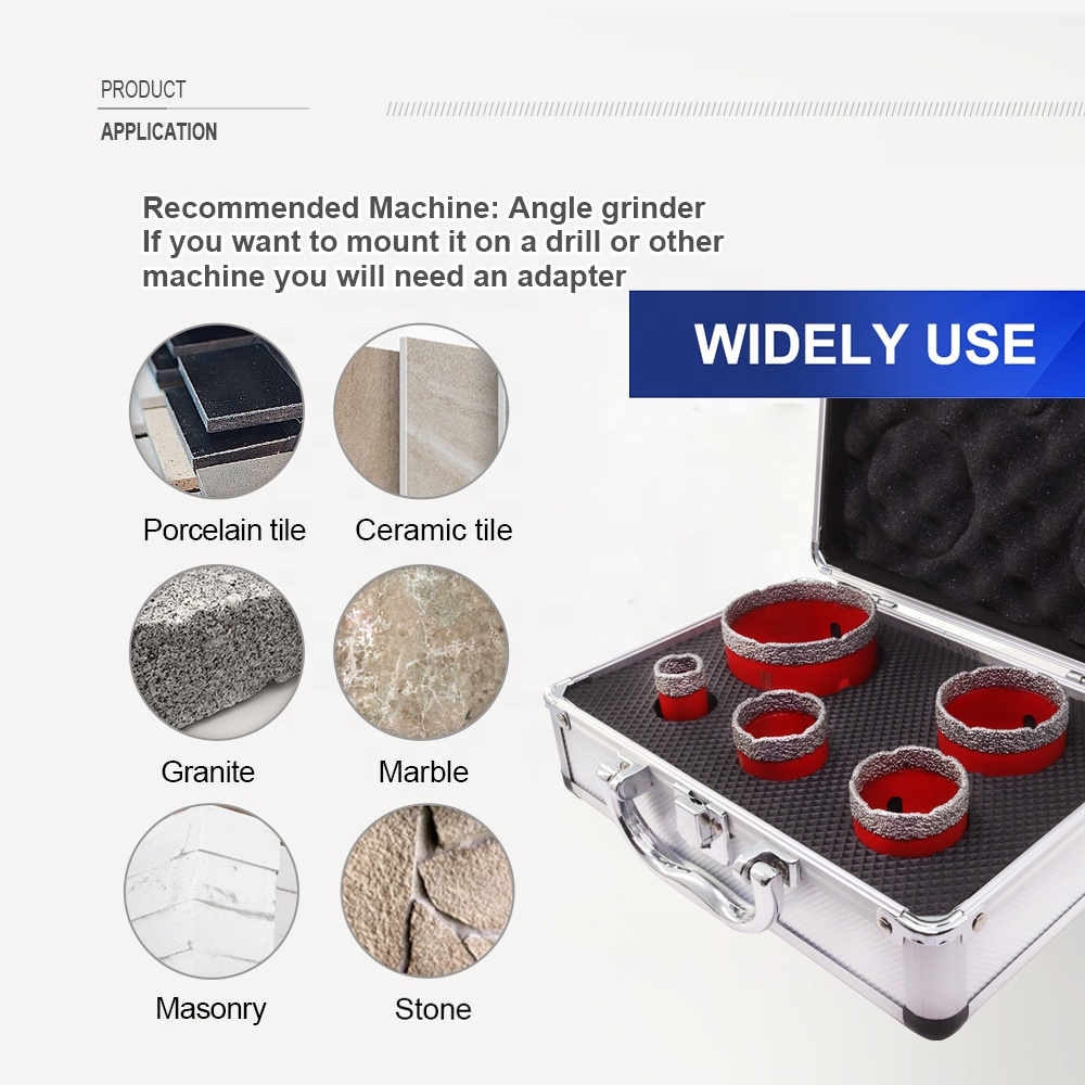 SHDIATOOL Dia 20/35/40/50/68mm Diamond Core Drilling Bit Set Diamond Hole Saw Hole Cutter for Porcelain Tile Granite Marble