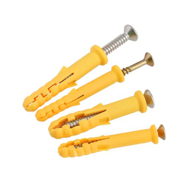 Nylon Expansion Screw Carbon Steel Anchor Screw Plastic Self Tapping Nylon Expansion Bolt For Wall