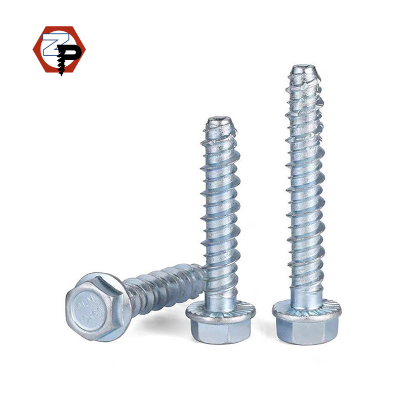 Self Drilling Anchor Self Tapping Galvanized Concrete Screws Hexagon Flange Self Cutting Thread Anchor Bolt