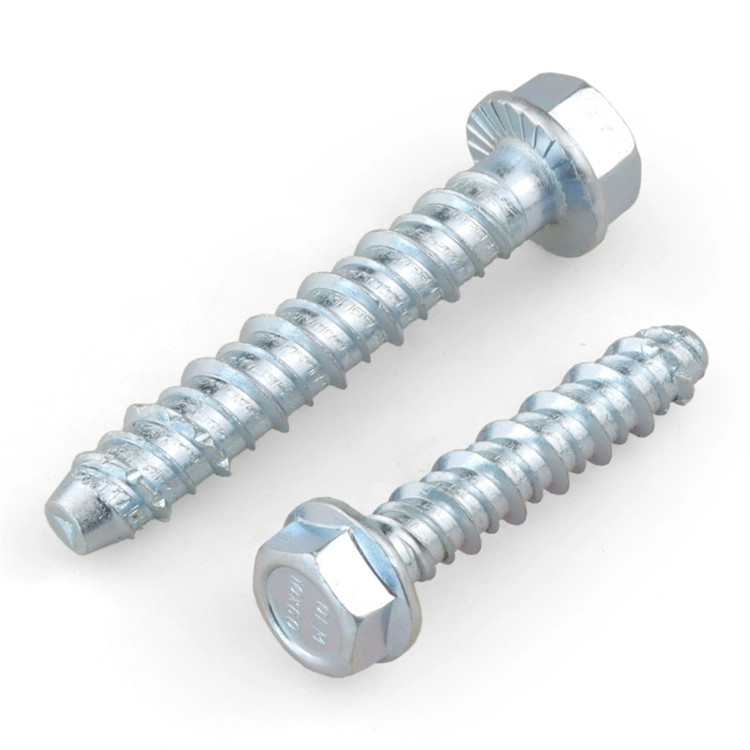 Large Diameter Self Drilling Anchor Self Tapping Concrete Screws Hexagon Flange Self Cutting Thread Anchor Bolt