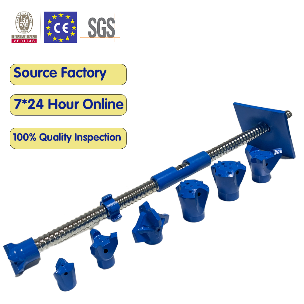 R25 R28 R32 R38 T40 Grade Galvanized Stainless Steel Hollow Anchor Bar Self Drilling Rock Bolt for Mining Tunneling Slope