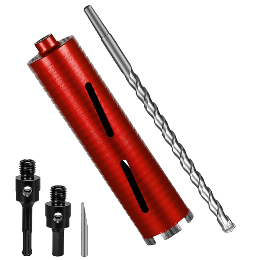 Laser Welded 63mm Dry Diamond Core Bit With SDS Plus Adapter For Precision Drilling Concrete Drill Bits