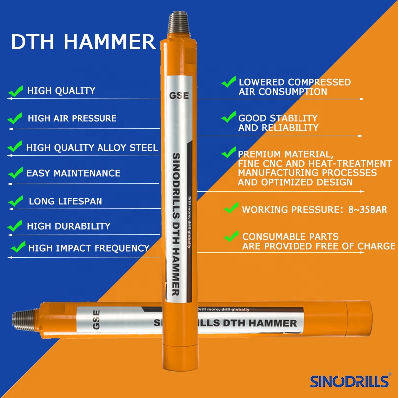 Multi Function 8'' Inch DHD380 Down the Hole DTH Rock Drillilng Hammer and Button Bit for Mining , Water Well Drilling