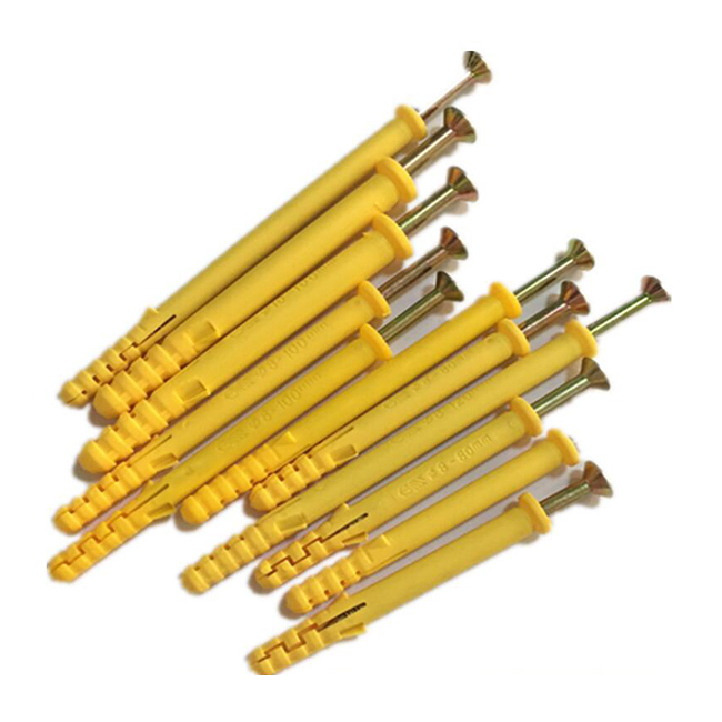 Nylon Expansion Screw Carbon Steel Anchor Screw Plastic Self Tapping Nylon Expansion Bolt For Wall