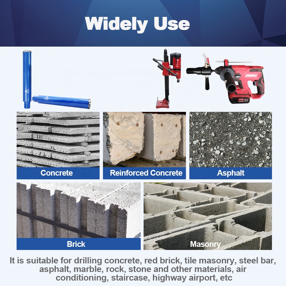 25-127mm 1-1/4"-7 Wet Arix Segment Diamond Core Drill Bit Laser Welded Diamond Drill Core Bit For Reinforced Concrete Brick Wall