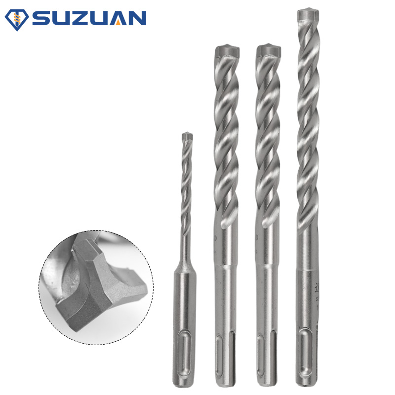 SDS Plus Shank 3-Blade Drill Bit - Tungsten Carbide Tip, Sandblasted Coating for Masonry &amp; Concrete