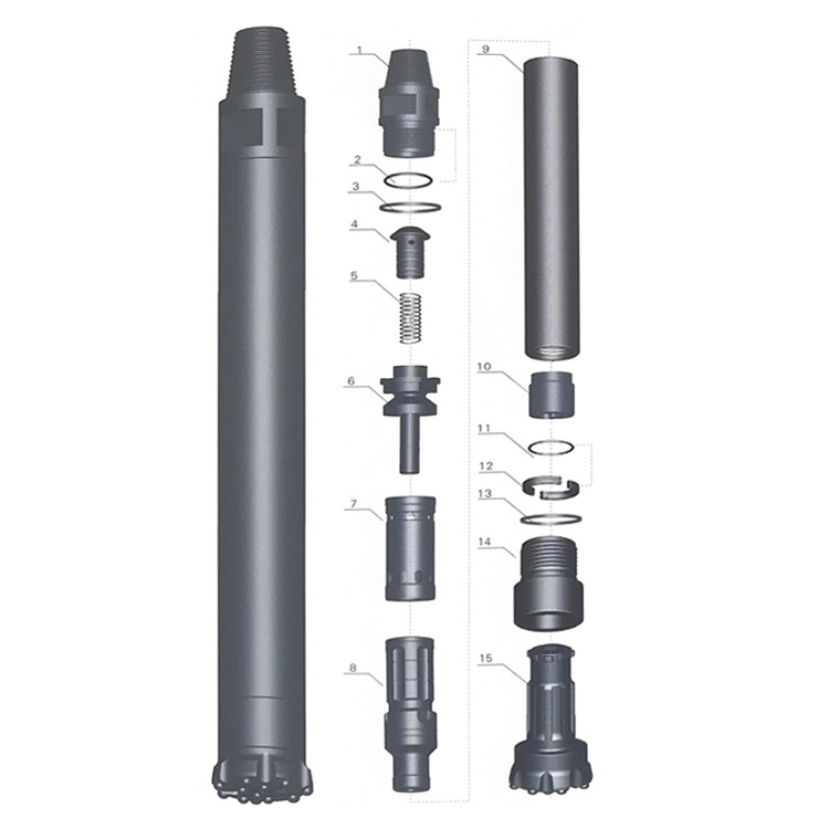 TONGSHUN 8 Inch DTH Hammers and Bits Down the Hole for Rock Drilling DTH Impactor
