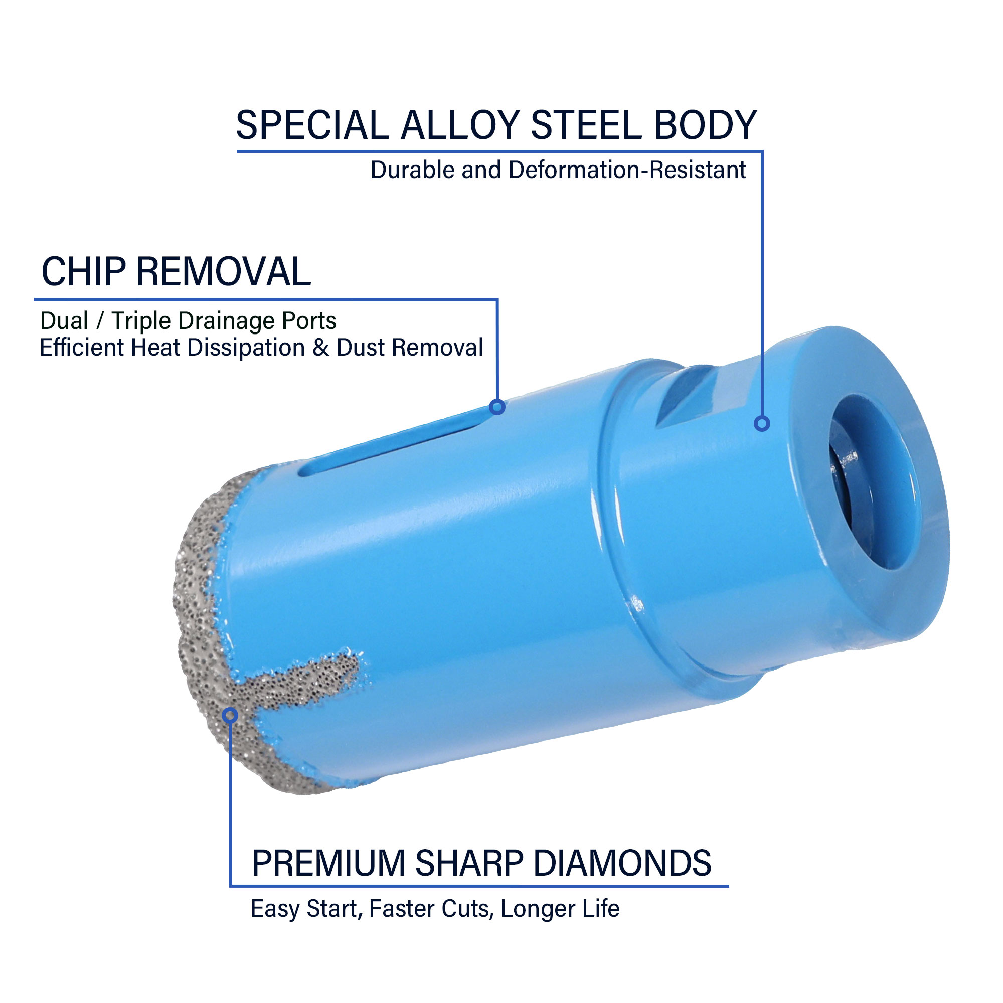 M14 Portable Diamond Core Drill Bit Alloy Steel Grinding Diamond Core Drill Bit For Granite