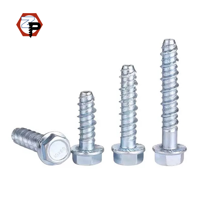 Self Drilling Anchor Self Tapping Galvanized Concrete Screws Hexagon Flange Self Cutting Thread Anchor Bolt