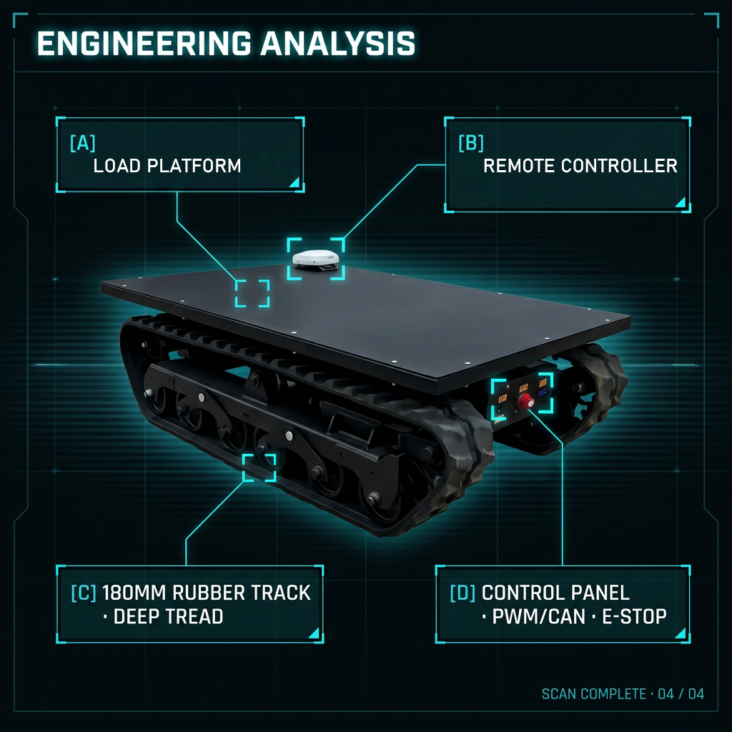 2-10 Ton Hydraulic Motor Wireless Remote Control Tracked Drilling Rig Engineering Machinery Rubber Track Chassis System