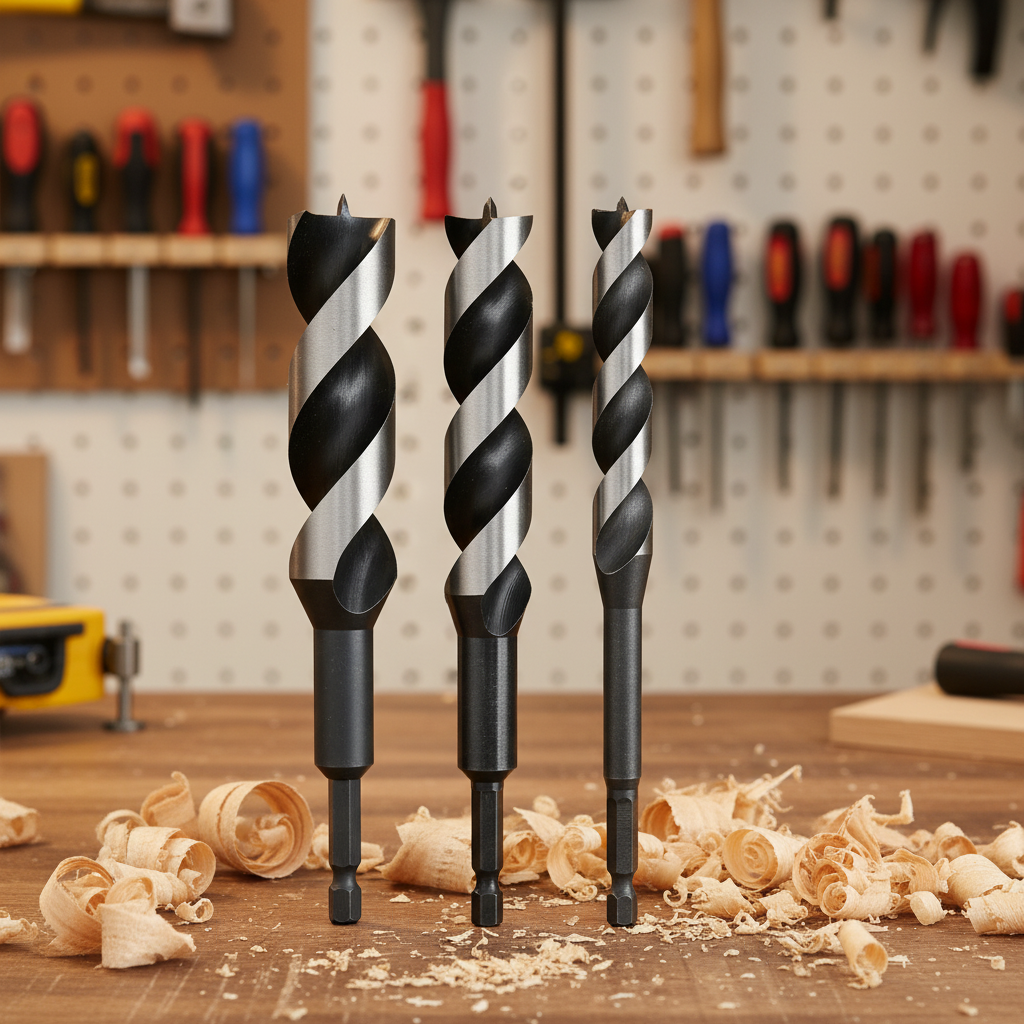 Anti-Stuck 40CR Steel Wood Drill Bit with Quick Change Hex Shank Black Oxide Finish 24mm Diameter for Cordless Hand Drills