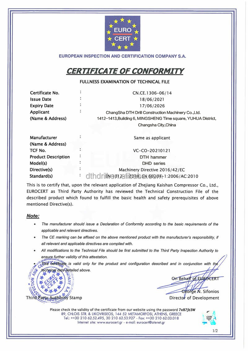 Conformity Certificate