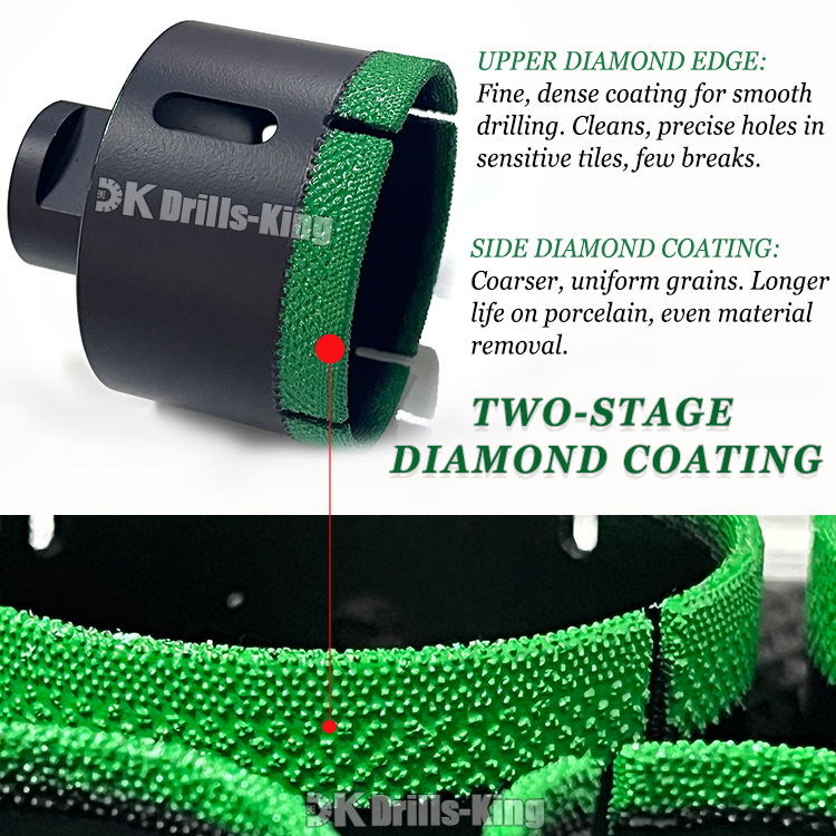 Stone Ceramic Porcelain Tile Aluminum Box 10pc Brazed Diamond Hole Saw Set Diamond Core Drill Bit Set