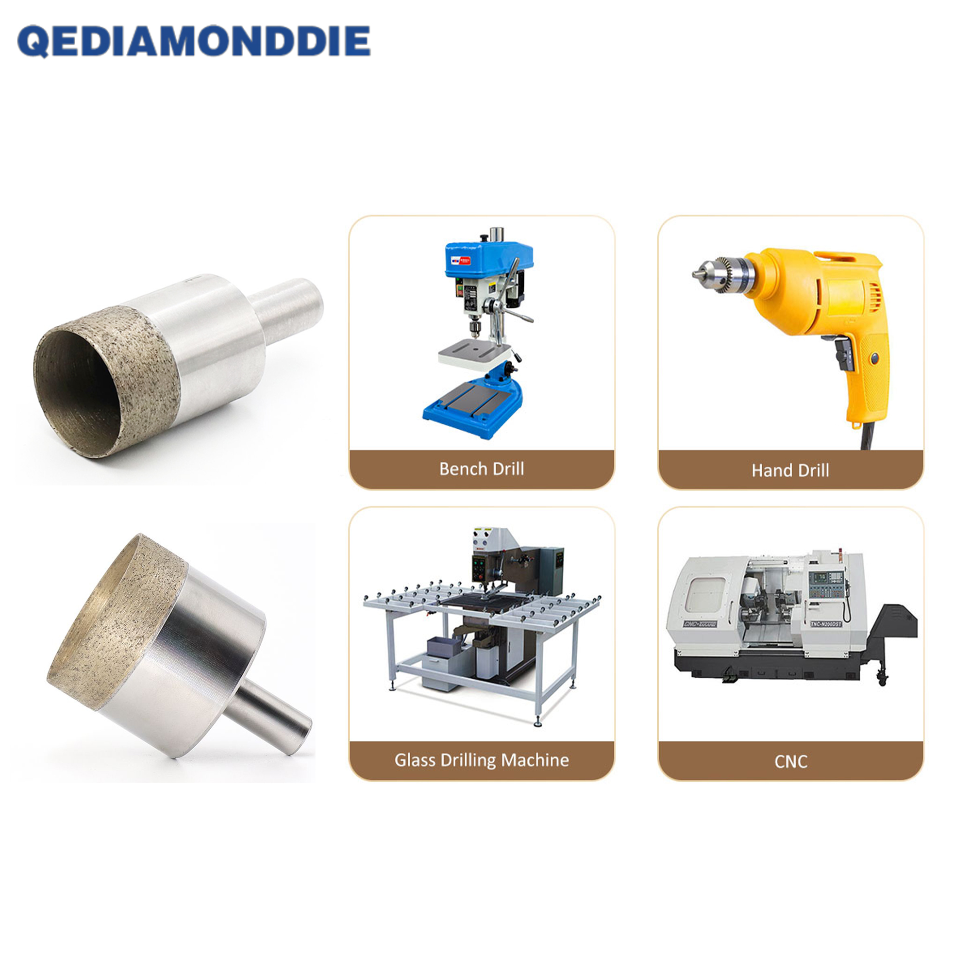Straight Shank Diamond Drill Bit Glass Diamond Core Drill Bit for Marble Glass Tile Ceramic