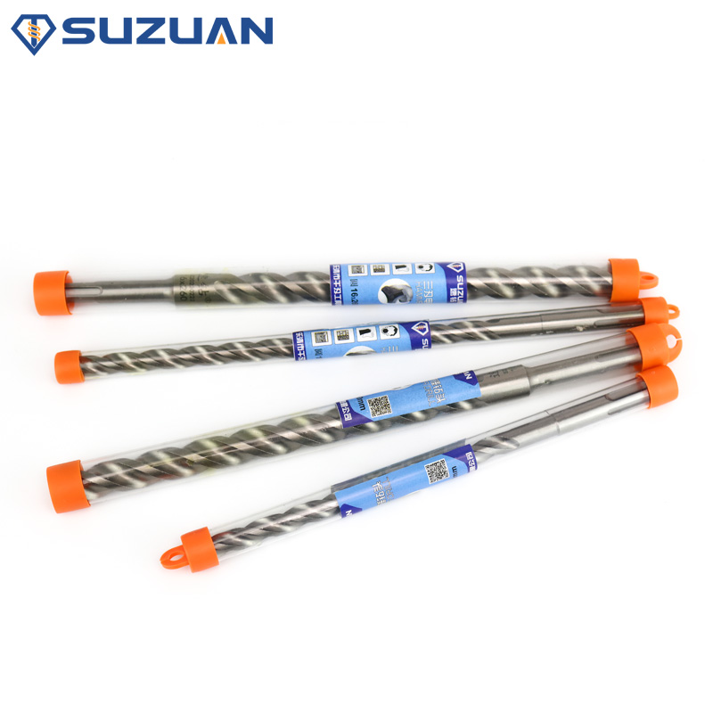 SDS Plus Shank 3-Blade Drill Bit - Tungsten Carbide Tip, Sandblasted Coating for Masonry &amp; Concrete