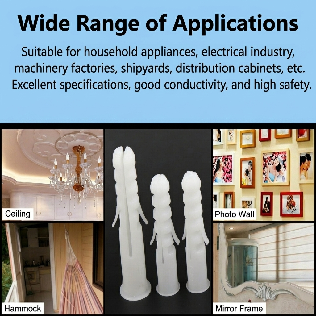 Transparent Fish-shaped Plastic Self Drilling Strong Wall Anchor Expansion Bolts and Plugs with M6 Thread and Conical Head