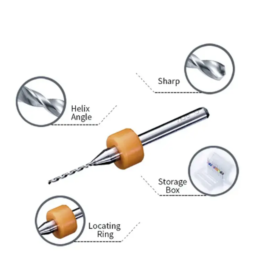 Solid Carbide Tungsten Micro Drill Bits 0.2mm-1.20mm Steel CNC Controlled Small Holes Plastic Mini Drill Metal Drilling 10mm
