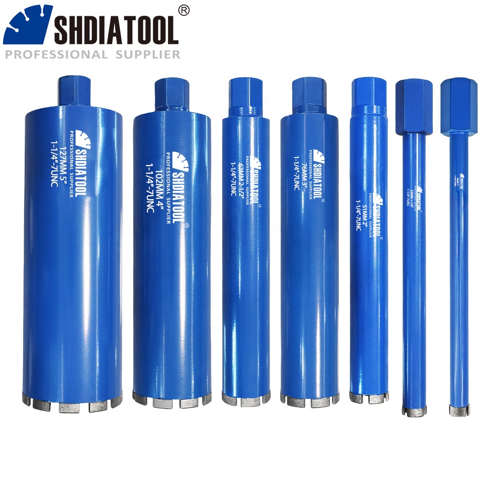 25-127mm 1-1/4"-7 Wet Arix Segment Diamond Core Drill Bit Laser Welded Diamond Drill Core Bit For Reinforced Concrete Brick Wall